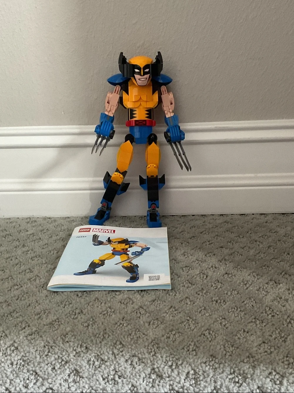 Lego Marvel Wolverine Figure in Yellow, Blue, Black